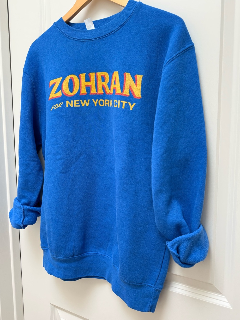 Zohran For New York City Blue Crewneck Sweatshirt Size M - Picture 5 of 9